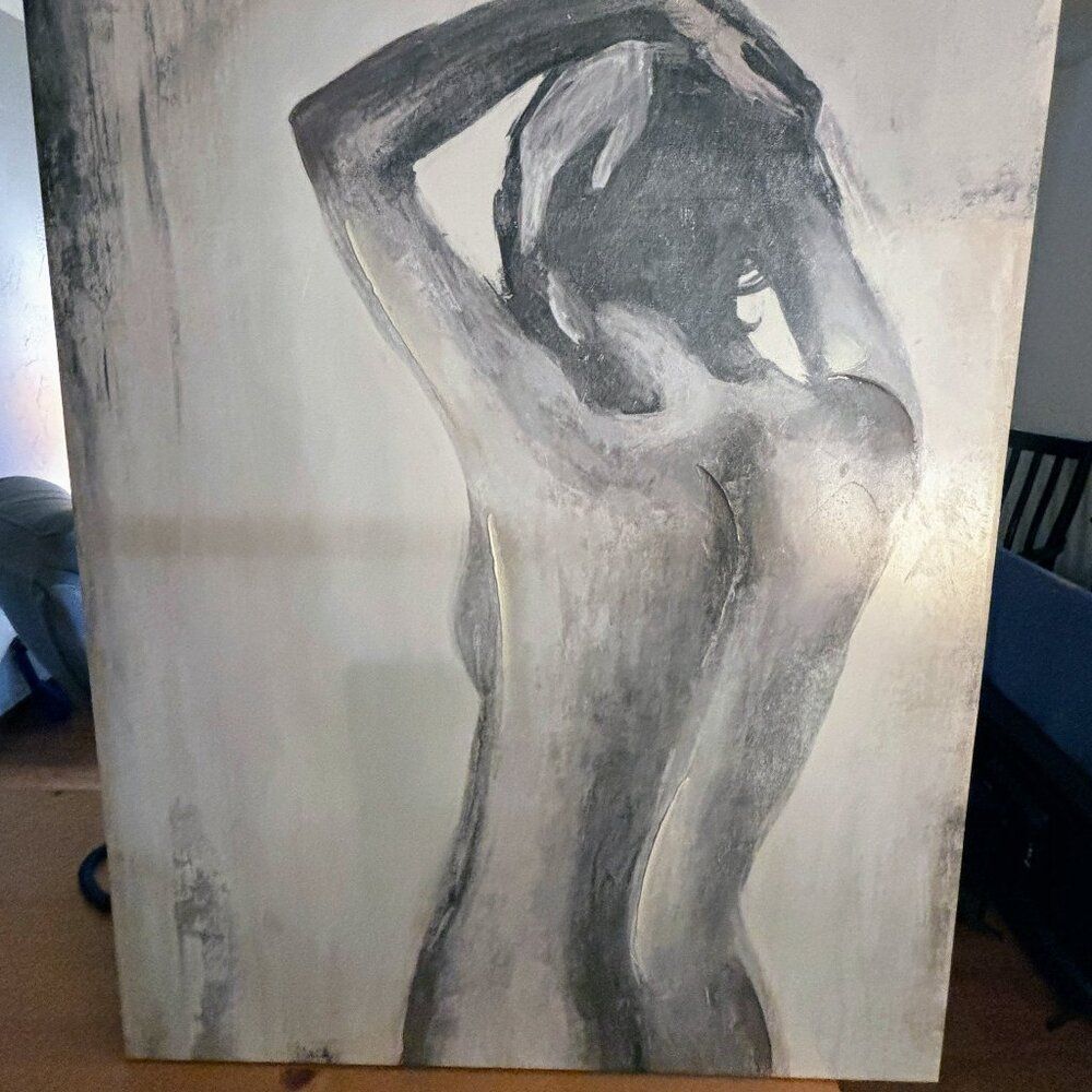 Art Black and White 40x30 female body art.